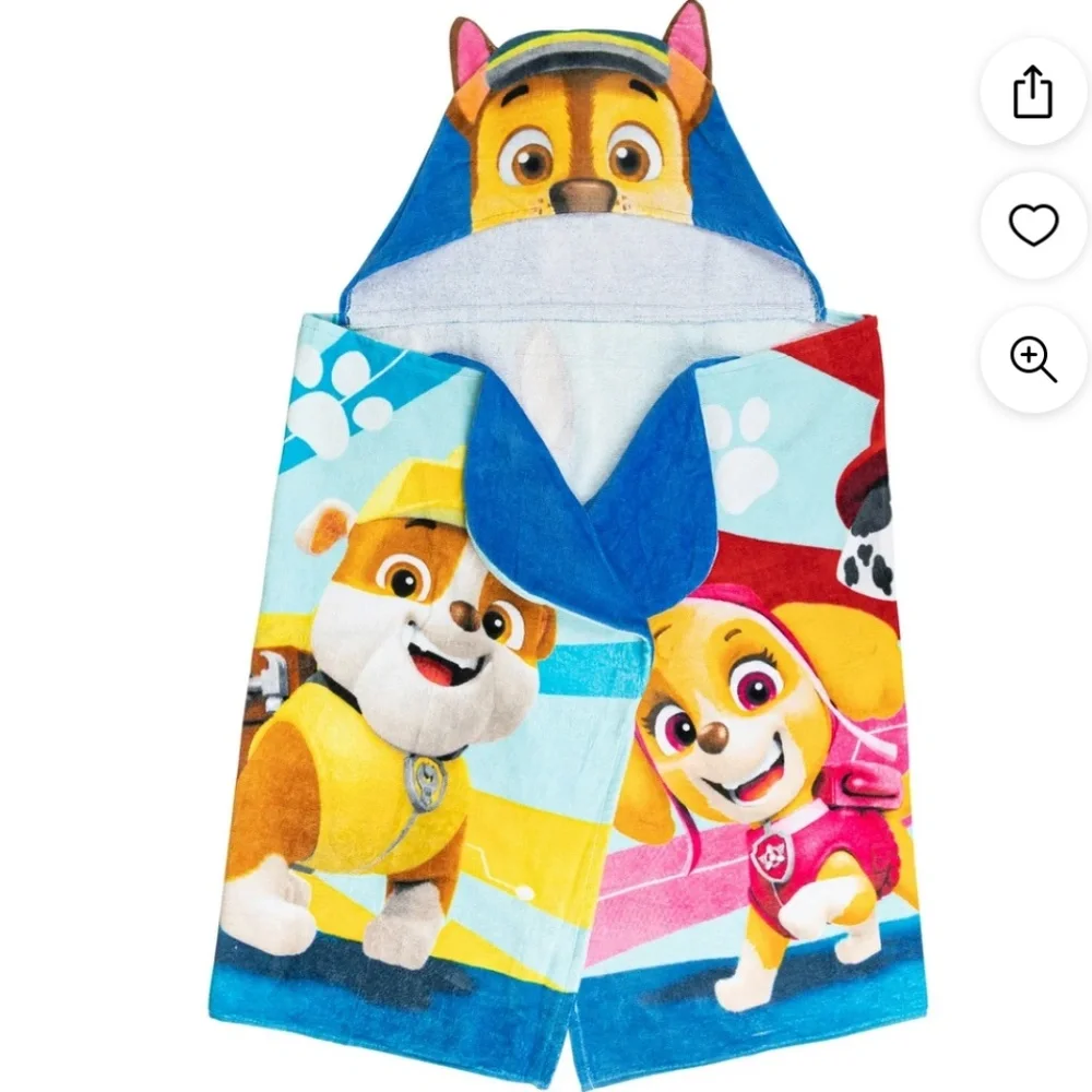 Paw Patrol Chase Kids Cotton Hooded Towel 24”x50” NWT